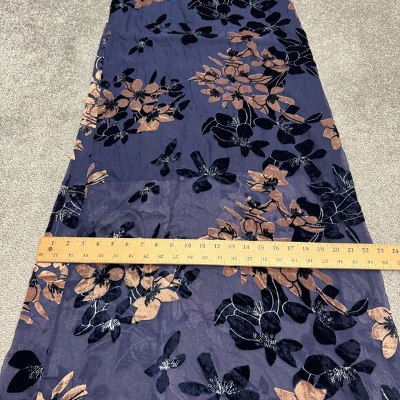 Mod Ref Floral Halter Maxi Tank Dress Womens Small Navy Velvet Burnout Bohemian - Picture 13 of 14